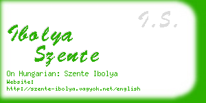 ibolya szente business card